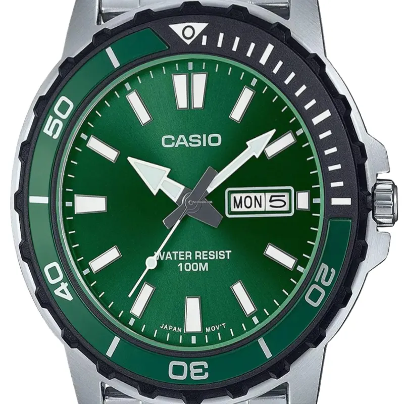 Casio Enticer Green Dial Men's Watch | MTD-125D-3AV